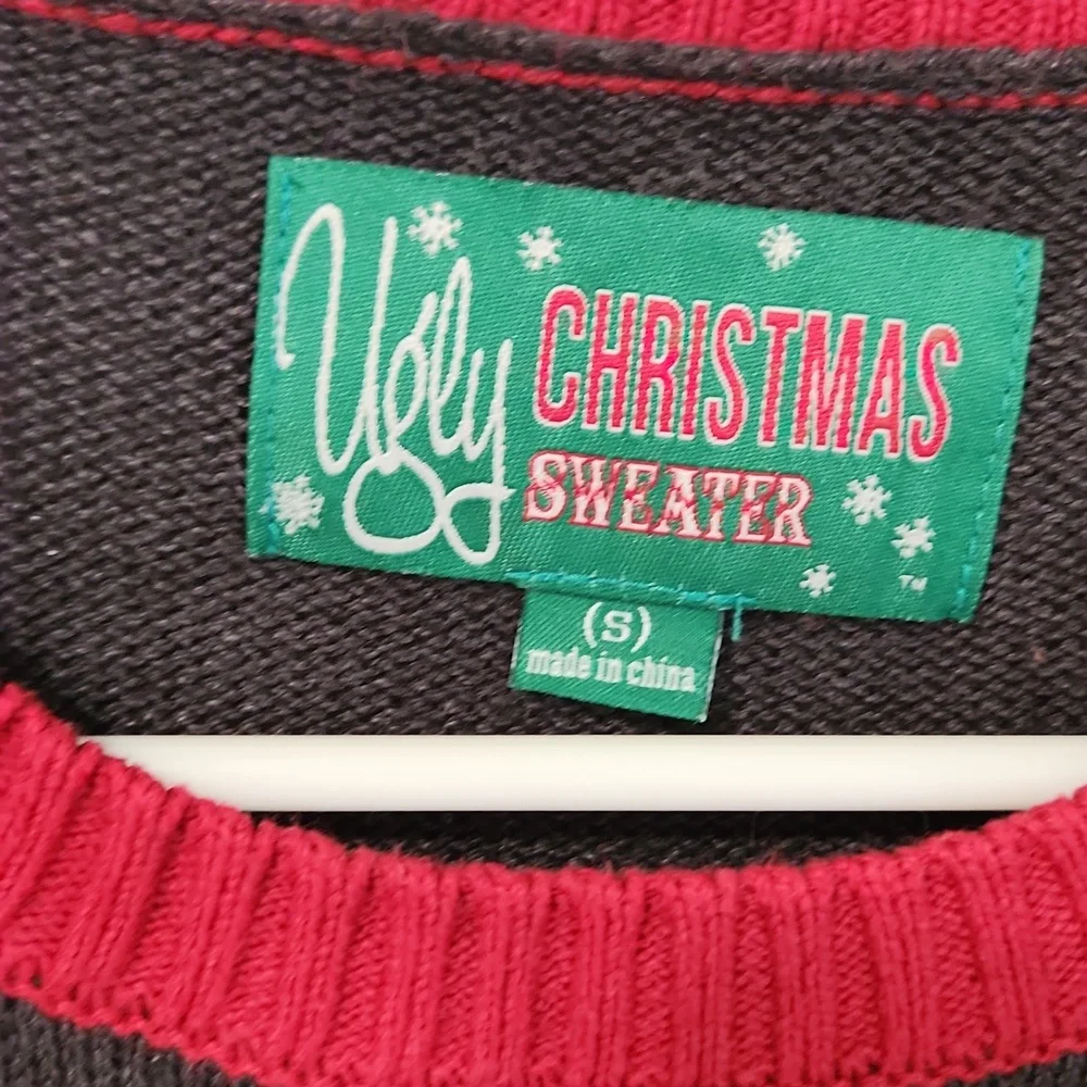 NWOT Festive Ugly Santa Sweater - Black and Red